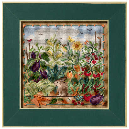 Bunny Garden Buttons and Beads cross stitch kit by Mill Hill