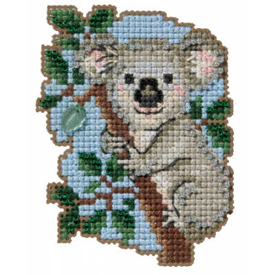 Koala counted glass bead kit with treasure by Mill Hill