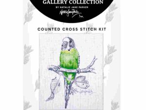 budgerigar counted cross stitch kit by Natalie Jane Parker