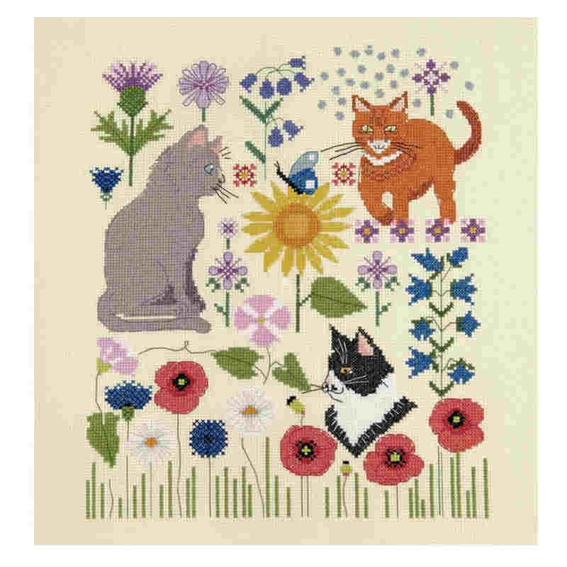 Cats in the Fields cross stitch kit by DMC
