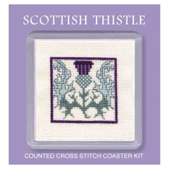 Scottish Thistle Coaster Cross Stitch Kit from Textile Heritage