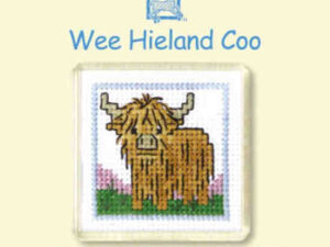 Wee Hieland Coo fridge magnet cross stitch kit