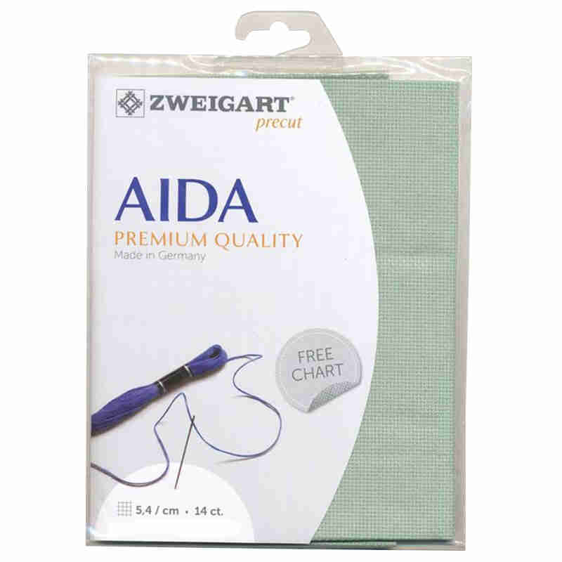 611 Celadon Zweigart Aida 14 Count Pack 36 x 48cm